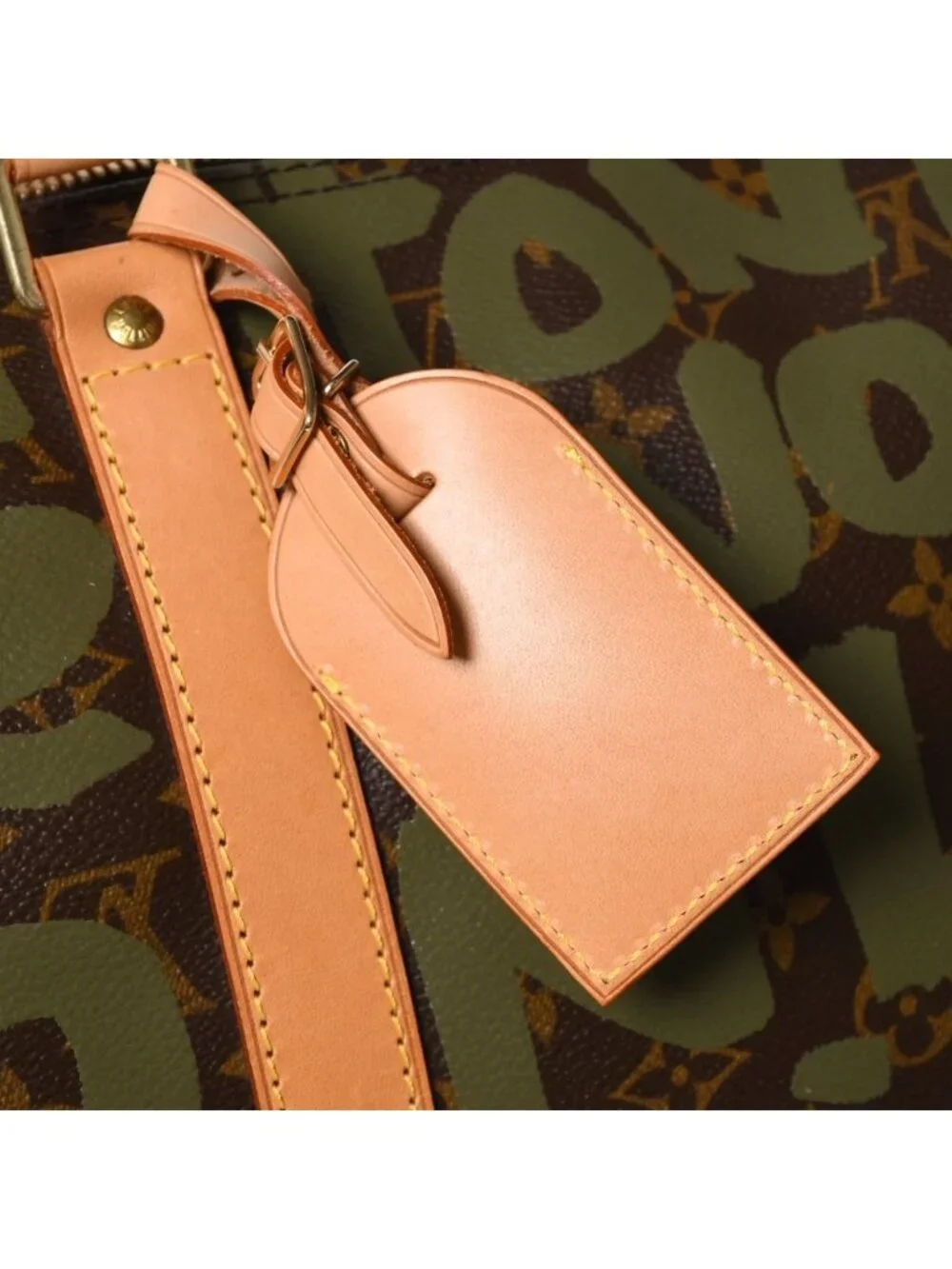 Louis Vuitton Monogram Graffiti Keepall 50 Brown Khaki Gold